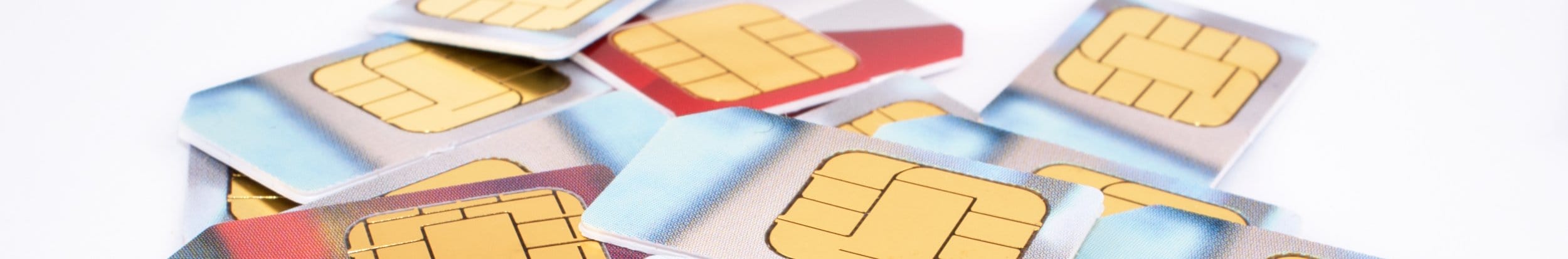 Stack of free mobile SIM cards