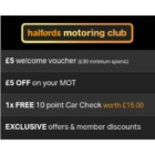 Free Halfords Voucher Worth £5