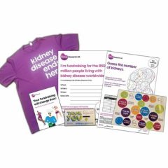 Free Kidney Research UK Fundraising Pack with T-Shirt