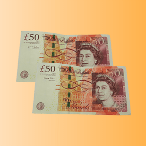 Two £50 notes for cash prize competition